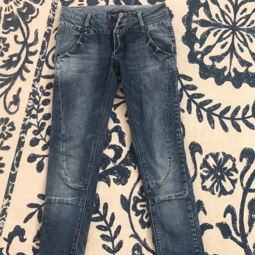Zara denim motorcycle jeans